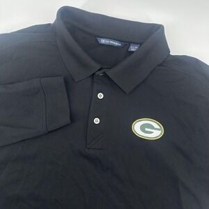 Green Bay Packers Shirt Mens XLT Black NFL Football Cutter & Buck Long Sleeve
